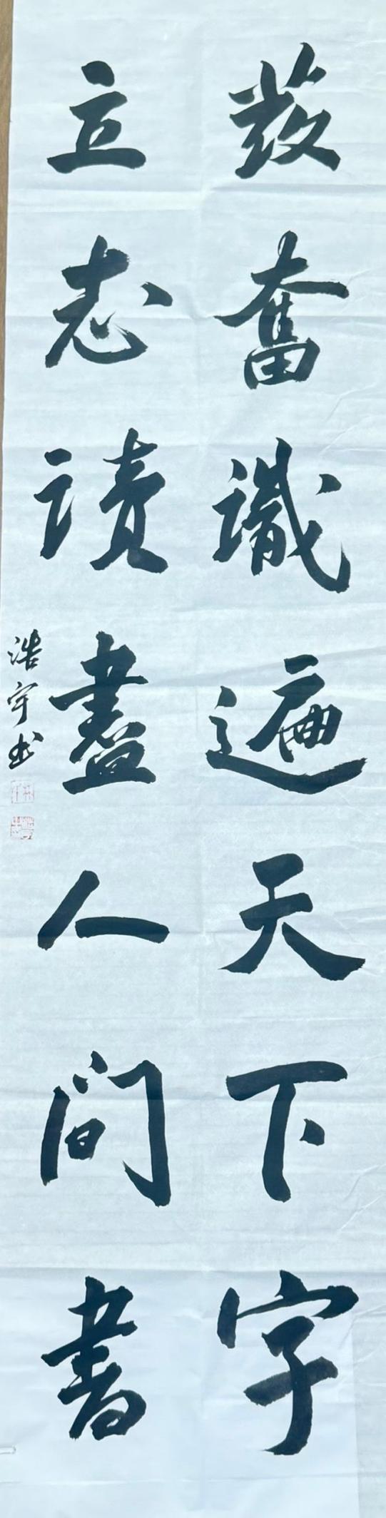 林浩宇《行书对联(读书联）》